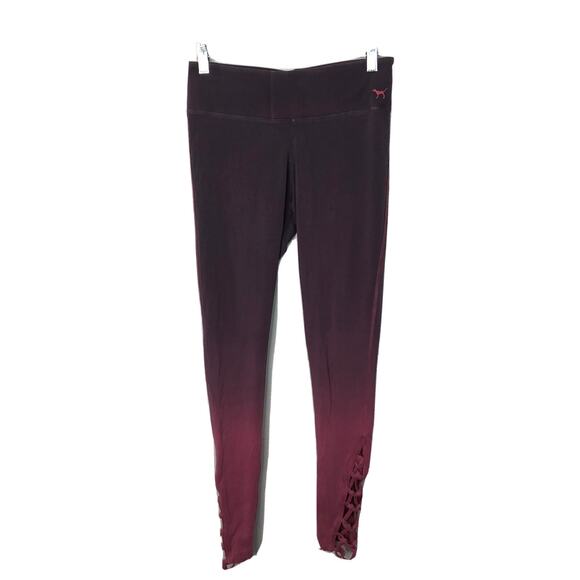 Pink Victoria’s Secret Ombre Lattice Detail Leggings Small - Picture 1 of 7